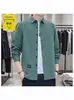 Camisas de Trabalho Masculinas para Primavera e Outono Camisas Sociais Cardigans de Manga Longa Camisas Casuais Versáteis para o Trabalho