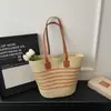 Bolso de Playa de Paja Tejida de Gran Capacidad Versátil de Moda Nuevo para Viajes Diarios y Vacaciones