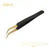 Pinça para Cílios Postiços Manual DIY Clip de Ponta Fina Manual de Manicure para Cílios Pinça para Cílios Postiços Antiestática ESD-15
