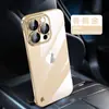 Nueva funda de teléfono transparente galvanizada iphone14promax funda rígida de PC sin marco para funda de teléfono Apple 13