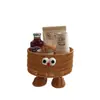 Cesta de Almacenamiento de Escritorio, Cesta Tejida Grande, Cesta de Almacenamiento para el Hogar, Linda Cesta de Almacenamiento de Ratán, Cesta de Almacenamiento para Snacks