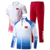 Roupas novas para treino T-shirt com lapela para homens e mulheres, conjunto esportivo, roupas familiares, conjunto de três peças, estilo nacional, roupas para treino de basquete e corrida
