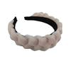 Diadema para el Cabello Retorcida Estilo Nuevo Chifón Tejido Fresca Color Sólido Parte Superior Alta de la Cabeza Diadema Lavado Facial Borde Ancho Botón en la Cabeza Acabado Accesorios para el Cabello Suelto