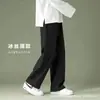 Pantalones de seda helada para exportación transfronteriza, pantalones cortos de secado rápido para hombre, pantalones largos casuales atléticos ajustados de moda estilo coreano
