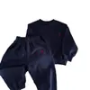 Nuevo conjunto de dos piezas estilo coreano para primavera y otoño, elegante y moderno, para hombres, mujeres y niños, con sudaderas de manga larga de color liso y pantalones