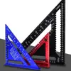 Fabricante de Reglas de Tres Lados de Múltiples Especificaciones, Escuadras de Triángulo de Aleación de Aluminio de 45 y 90 Grados, Reglas de Ángulo Recto para Carpintería con Escalas Multifuncionales