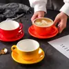 Juego de Tazas de Café Cappuccino de Cerámica Engrosada de 250 ml Taza y Platillo Competición Estándar Arte Latte Taza Latte con Logo Personalizado