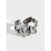 337 Diseño de nicho estilo coreano INS versátil irregular textura Lava Plata Esterlina S925 anillo abierto para mujer