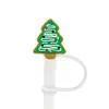 Protector de pajita de silicona de dibujos animados compatible con botellas de agua Stanley, tapa de pajita a prueba de polvo y manchas, decoración de regalo de Navidad