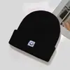 Gorro de Punto con Cara Sonriente de Venta Caliente Transfronterizo Otoño e Invierno Unisex de Color Sólido de Lana Versátil Gorro de Punto para Pareja Bordado Modelo Z2026