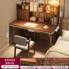 Escritorio con estantería, mesa integrada para dormitorio de niñas, escritorio de computadora simple, escritorio para oficina en casa, escritorio de estudio de estudiante montado en la pared
