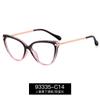 93335 Marco Ojo de Gato Retro Europeo y Americano Espejo Gafas para Miopía de Mujer TR90 Patilla Metálica con Resorte Luz Anti-Azul