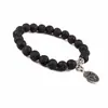 Pulseira de Pedra Vulcânica Moda Transfronteiriça Europeia e Americana Pulseira com Pingente de Estrela do Mar Pedra Natural Onda Lótus Yoga Amazônia