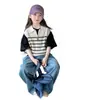 Chaleco de punto para niñas YOJIA, primavera y otoño 2025, nuevo estilo coreano, suéter de moda para niñas, chaleco de primavera para niños.