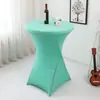 Capa de Mesa Alta Cor Sólida Transfronteiriça Toalha de Mesa para Banquete de Bar Capa de Mesa Redonda para Coquetel Toalha de Mesa Branca Elástica Resistente ao Desgaste