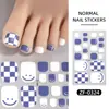 Zhengxiang Verano Caricatura Sonriente Esmalte de Uñas Película Pegatinas para Uñas de los Pies Uña del Dedo del Pie Blanco Pegatinas Completas para Uñas del Dedo del Pie