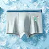 Ropa interior para niños, Malla de seda helada, Estilo fino de verano, Estampado de dinosaurios, Calzoncillos tipo bóxer para niños medianos y grandes, Boxer para estudiantes, Comercio exterior