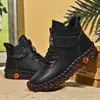 2026 Novos Sapatos Femininos de Tamanho Grande para Comércio Exterior Transfronteiriço, Modernos e Versáteis, com Velcro, Botas de Algodão Estilo Mãe, Forradas com Lã, Botas Martin Quentes
