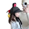 Gorro para Niña Otoño e Invierno Lindo Lazo de Minnie Gorra con Visera para Bebé Gorro de Lana Caliente para Niñas