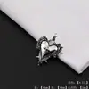 Colgante de Aleación de Corazón Cruzado Espina Rosa Retro Europeo y Americano Transfronterizo Accesorios para Colgante de Collar Hecho a Mano DIY