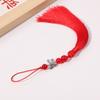 Colgante de borla con cuenta redonda Mariposa Plateada de Xizang Estilo Chino Hanfu Qipao Accesorio Colgante Decoración DIY para Coche Bolsa Venta al por mayor