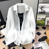 Jaqueta Cardigan Feminina de Seda Gelada Respirável com Proteção UV para o Verão 2026 Nova Manga Longa Fina Camisa de Chiffon