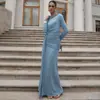 Vestido Moda Outono 2025 Manga Longa Estilo Europeu e Americano Elegante Estilo Francês Slim Fit Assimétrico Fita Cor Única