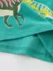 Fornecimento Transfronteiriço Camiseta Infantil de Manga Curta Coleção Primavera/Verão 26ª com Estampa de Dinossauro Desenho Animado, Camiseta Básica Masculina Gola Redonda