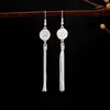 Pendientes Miao Étnicos de Borla Larga Estilo Nuevo, Pendientes Exagerados de Declaración de Moda Estilo Étnico de Plata Miao de Lujo Ligero