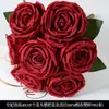 Flores Artificiales Rojas para Boda Cuidadosamente Seleccionadas, Flores Falsas de Gama Alta Color Rojo Vino Tinto, Flores Decorativas Chinas Nuevas para el Hogar