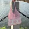Nova Bolsa Simples de Tecido, Bolsa de Ombro de Grande Capacidade, Moda Versátil Estilo Coreano Celebridade da Internet, Bolsa de Crochê Vazada para Mulheres