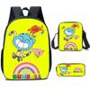 Mochila Cross-border New Forrest Wonderful World Mochila de estudante Mochila de desenho animado Mochila de impressão digital colorida 3D Mochila