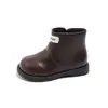 Botas para Niñas 2025 Invierno Nuevo Estilo Coreano Cremallera Lateral de Niño Botas Martin Moda para Niña Celebridad de Internet Letra Botines