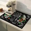 Tapete Drenante Americano Transfronteiriço para Bancada de Cozinha, Absorvente de Água e Óleo, Tapete de Mesa de Lama Diatomácea, Tapete Lavável Resistente a Manchas para Máquina de Café