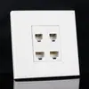 Panel de 86 tipos para 2 computadoras + 2 tomas de teléfono, cuatro puertos, sin perforación, RJ45 de red, RJ11 de teléfono, interruptor de toma