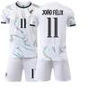 Traje Blanco de Secado Rápido No 25-26. 7 Ronaldo 10B Jersey de Asiento 8B Fe Portugal Visitante No. 21 Uniforme de Fútbol Rota