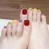 J-34 Summer Rainbow Toenail Dopamina Unhas Peças Unhas Postiças Patch Unhas Peças Atacado