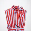 Popular camisa de moda de la marca Z, a rayas, estilo europeo y americano, con lazo, accesorio femenino transfronterizo, dulce y fresco, Sudeste ZA