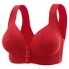 Ropa interior transfronteriza para talla grande Tipo botón Para madres lactantes Espalda Bonita Levanta Busto Fruncido Cierre Lateral Paramarario Sin Aros para Chica Gordita Sujetador