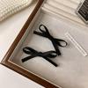 Pinza para el pelo de cinta blanca con lazo del mismo estilo que Jennie, clip lateral para cabello suelto de mujer, clip lateral estilo chica de ballet, accesorio para el cabello