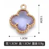 Colgante Individual Dorado Kc Trébol de Cuatro Hojas Piedra Preciosa Collar Pulsera Colgante Joyería DIY Venta Directa por el Fabricante Lote Mixto Transfronterizo