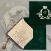 Invitaciones Transparentes de Acrílico con Sello Dorado de Logo Personalizado, Sobres de Terciopelo Negro, Tarjetas de Bendición para Bodas, Venta al por Mayor Transfronteriza