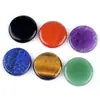 Discos de cristal natural 25mm transfronteiriços para ímãs de geladeira DIY, inscrições gravadas a laser, discos de pedra natural