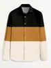 2026 Nueva Camisa Casual Transfronteriza para Hombre con Bloques de Color y Manga Larga Moda Masculina para Primavera y Otoño
