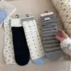 Calcetines versátiles Peijo estilo coreano florales de media pantorrilla, calcetines de encaje con volantes estilo universitario otoño/invierno, calcetines de algodón puro para mujer Zhuji al por mayor