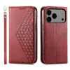 Aplicable a iPhone18promax Funda tipo cartera con relieve de rombos para iPhone15 Soporte Funda de teléfono a prueba de caídas