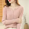 Cardigã de Tricô de Manga Longa Jaqueta Curta Feminina Suéter Estilo Coreano Cor Sólida Simples Fashionável Redutor de Idade Casaco Outerwear Top Primavera e Outono Novo