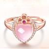 Anillo Corona de Amor Hueca Cristal Rosa Japonés Lujo Ligero Anillo Reina del Amor Celebridad de Internet Mi Corazón Anillo Eterno