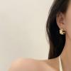 Aretes Geométricos Semicírculo en Forma de C de Estilo Vintage Francés, Aretes de Tuerca de Temperamento de Estilo Hong Kong Simples y Cool, Aretes Modernos y de Alta Gama
