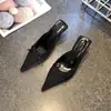 Zapatos de Tacón Altos con Lazo Dulce de Hada Nueva Colección Primavera/Verano 2025 Sexy Punta Fina Tacón Delgado Bajo Mules